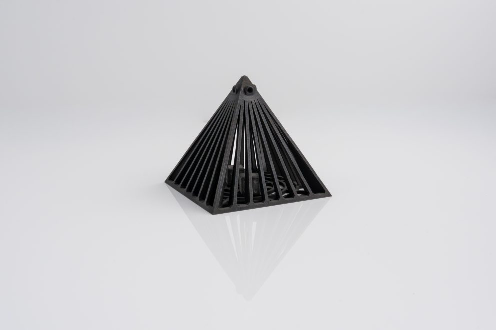 SLS 3D-printed pyramid lattice with print-in-place internal parts1