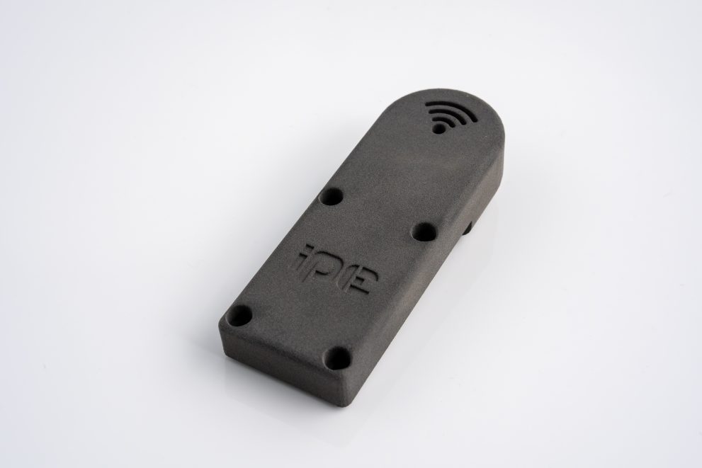 SLS 3D-printed IPE sensor beacon housing with embossed logo3